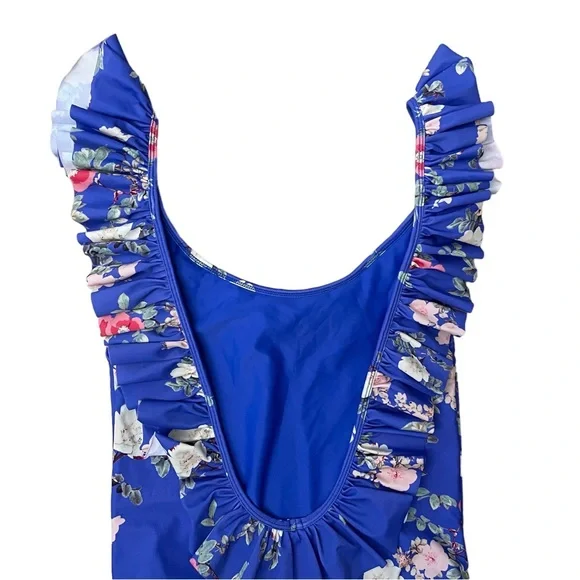 Lovers + Friends Flutter By One Piece Swimsuit in Blue Floral - Picture 4 of 8